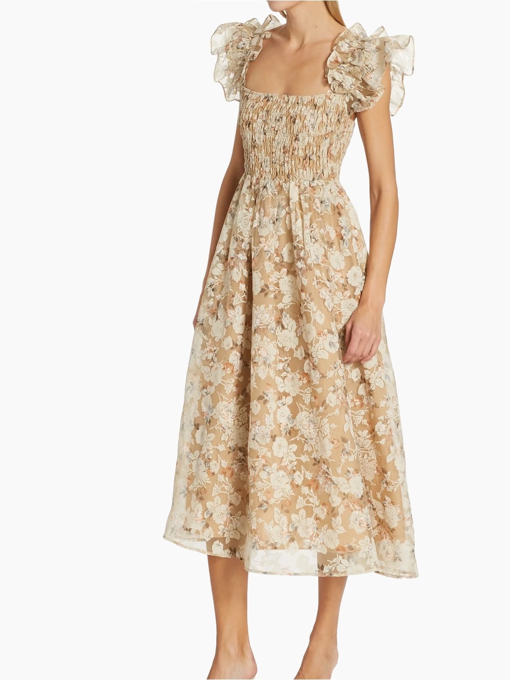 Tuckernuck En Saison Chaumont Smocked Floral Midi-Dress Size S